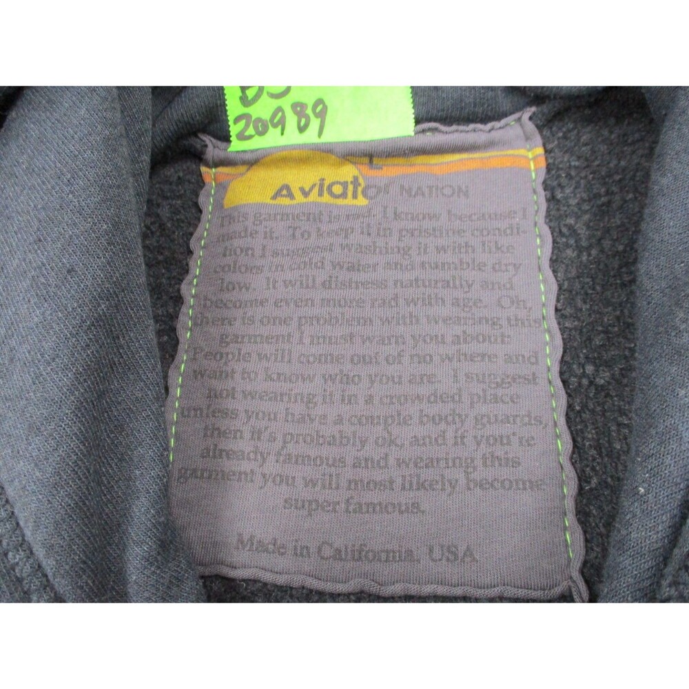 Aviator Nation 5 Stripe Hoodie Mens Large L Full Zip Fleece Blue Rainbow USA - Picture 4 of 16